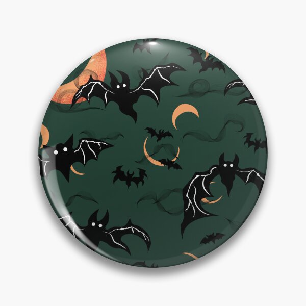 Item preview, Bats and Spooky Moons Pattern - Dark Wicked Green designed and sold by Daniel Bevis Design.