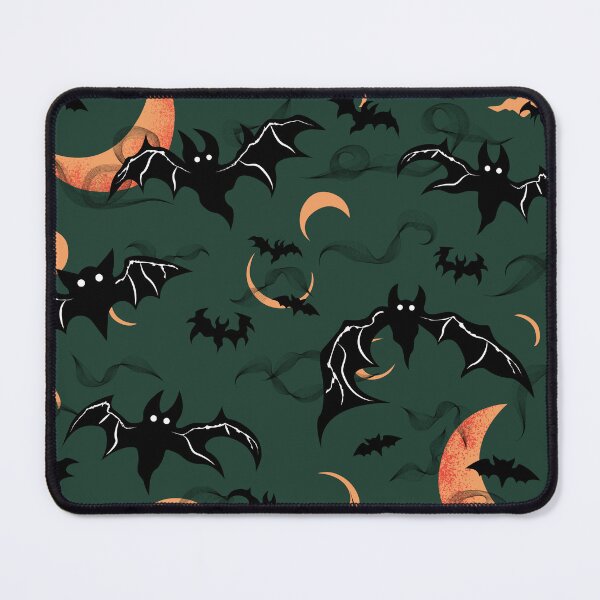 Item preview, Bats and Spooky Moons Pattern - Dark Wicked Green designed and sold by Daniel Bevis Design.