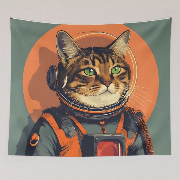Item preview, Astronaut cat is friendly in space designed and sold by she-devil-shirt.
