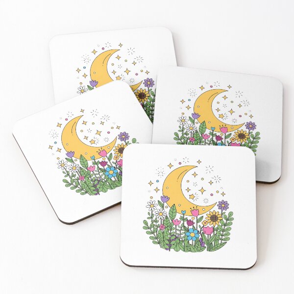 Item preview, Floral Crescent Moon designed and sold by Linework Studio.