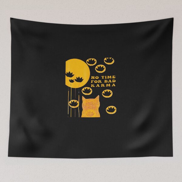 Item preview, Cat-And-Lotus-Flowers-No-Time-For-Bad-Karma designed and sold by giptrocac.