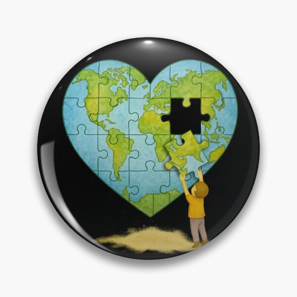 Artikelvorschau, Puzzle Herz Erde – Kind mit letztem Stück Aquarell-Design entworfen und verkauft von Jack’s Shirts Craft.