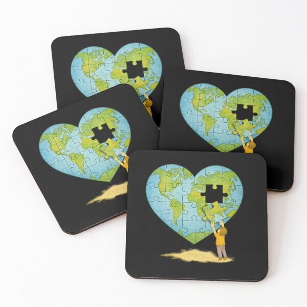 Item preview, Puzzle Heart Earth – Child with Final Piece Watercolor Design designed and sold by Jack’s Shirts Craft.