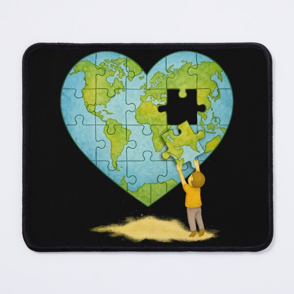 Item preview, Puzzle Heart Earth – Child with Final Piece Watercolor Design designed and sold by Jack’s Shirts Craft.