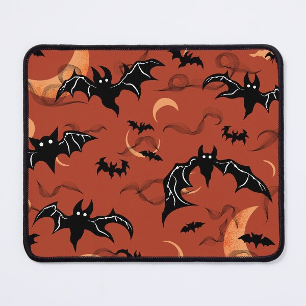 Item preview, Bats and Spooky Moons Pattern - Burnt Pumpkin Orange designed and sold by Daniel Bevis Design.