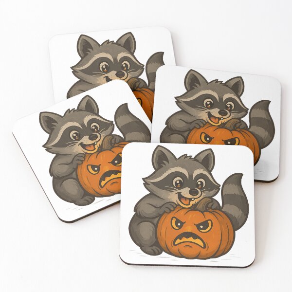 Item preview, Raccoon & Angry Pumpkin – Funny Mischief Halloween Design designed and sold by Jack’s Shirts Craft.
