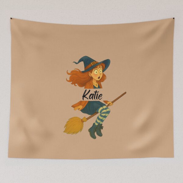Item preview, Katie Name Customized Halloween Cute Witch designed and sold by Our Bible Journey.