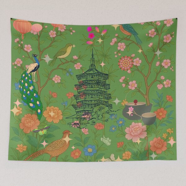 Item preview, Copy of Green 3D chinoiserie garden designed and sold by Sugar Wisdom .