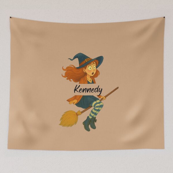 Item preview, Kennedy Name Customized Halloween Cute Witch designed and sold by Our Bible Journey.