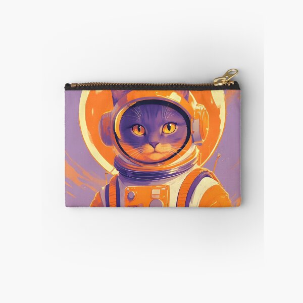 Item preview, Cat in space vintage pop art in orange designed and sold by she-devil-shirt.