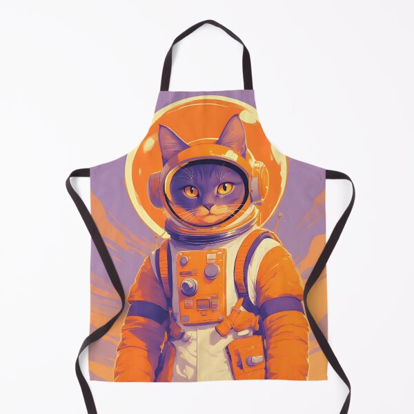 Item preview, Cat in space vintage pop art in orange designed and sold by she-devil-shirt.