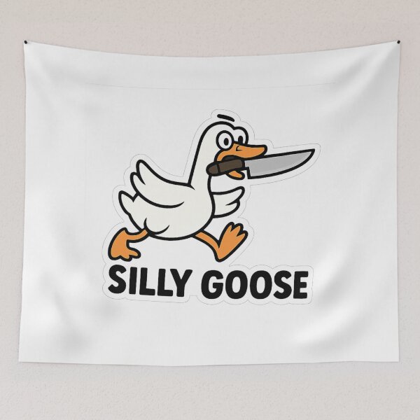 Item preview, Silly Goose running with a knife designed and sold by Witan Ink.