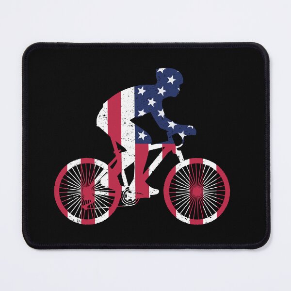 Item preview, American Flag Cycling t shirt | Patriotic Bicycle Racer Design designed and sold by TrendyHubb.