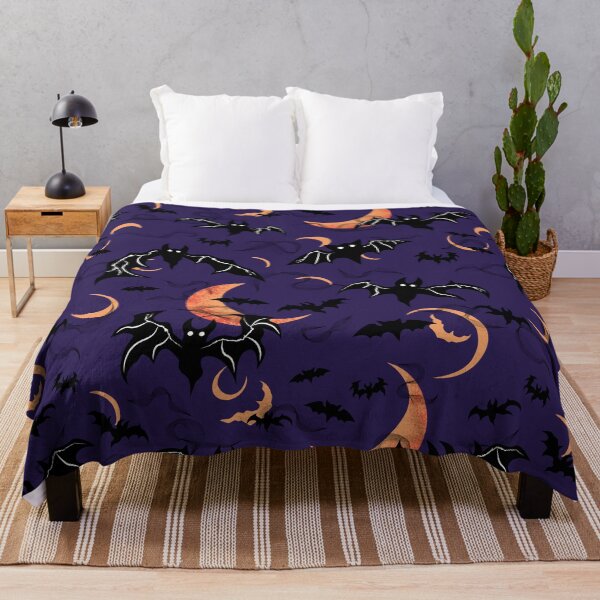 Item preview, Bats and Spooky Moons Pattern - Deep Purple Magic designed and sold by Daniel Bevis Design.