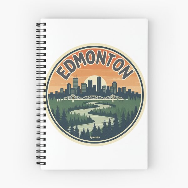 Artikelvorschau, Edmonton: Rustikales Flussstadt-Emblem entworfen und verkauft von XploreNA.