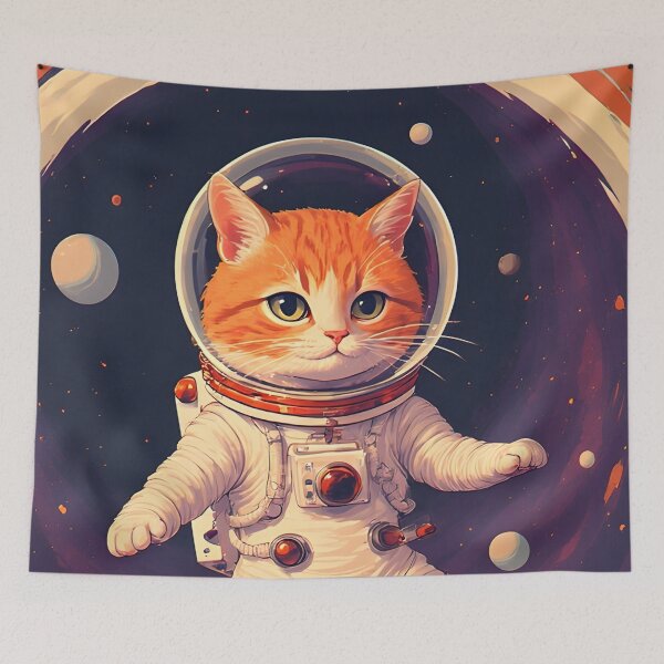 Item preview, The astronaut cat seeks happiness and peace in space designed and sold by she-devil-shirt.