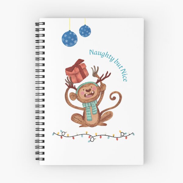 Item preview, Naughty but nice, cute monkey design with Christmas gift designed and sold by SIL-STUDIO .