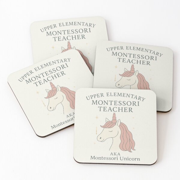 Item preview, Upper Elementary Montessori Teacher | Montessori Unicorn with Pink Tower Horn designed and sold by MforMontessori.
