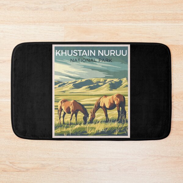 Item preview, Khustain Nuruu National Park in Mongolia Vintage Art Travel Landscape designed and sold by MaateoDesign.