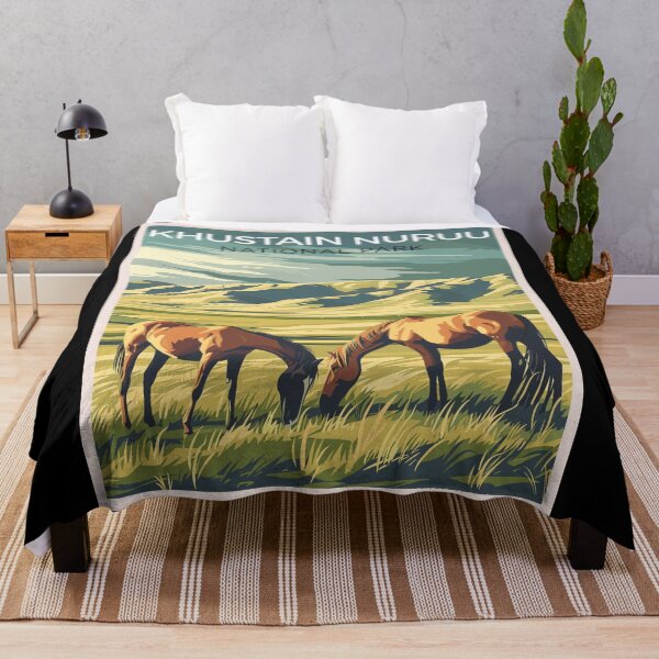 Item preview, Khustain Nuruu National Park in Mongolia Vintage Art Travel Landscape designed and sold by MaateoDesign.