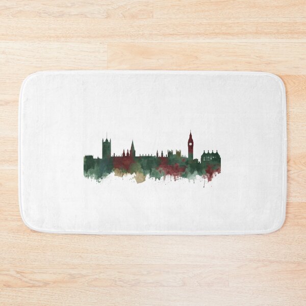Item preview, London skyline in watercolor in green and red tones designed and sold by StormArte.