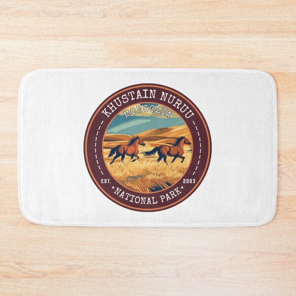 Item preview, Khustain Nuruu National Park in Mongolia Vintage Travel Art Circle Emblem designed and sold by MaateoDesign.