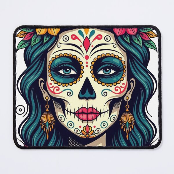 Item preview, Day of the Dead Portrait with Flowers designed and sold by victorstudioart.