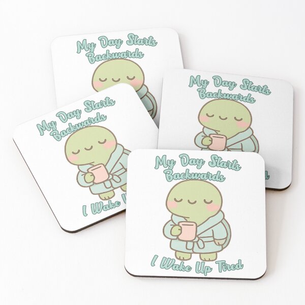 Item preview, My Day Starts Backwards I Wake Up Tired Turtle – Funny Pastel Animal and Go to Bed Wide Awake designed and sold by Lunaria Arts.