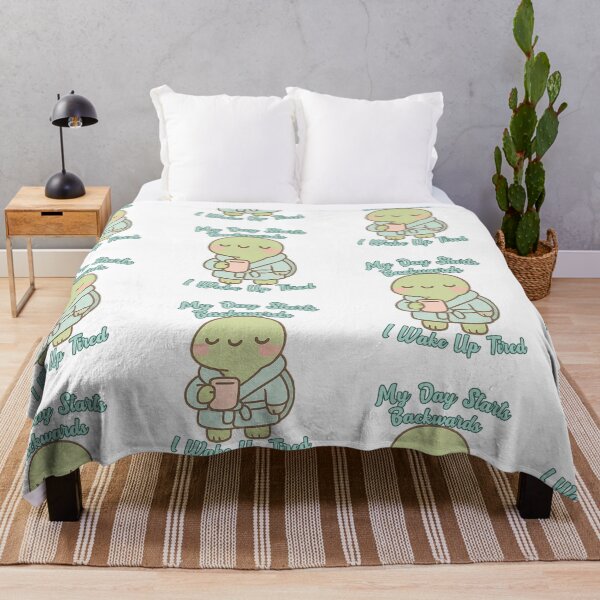 Item preview, My Day Starts Backwards I Wake Up Tired Turtle – Funny Pastel Animal and Go to Bed Wide Awake designed and sold by Lunaria Arts.