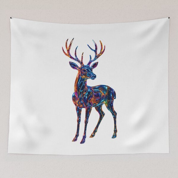 Item preview, Colorful Glass Deer Art – Unique Modern Wildlife Print for Nature Lovers designed and sold by GloriousArtSKD.