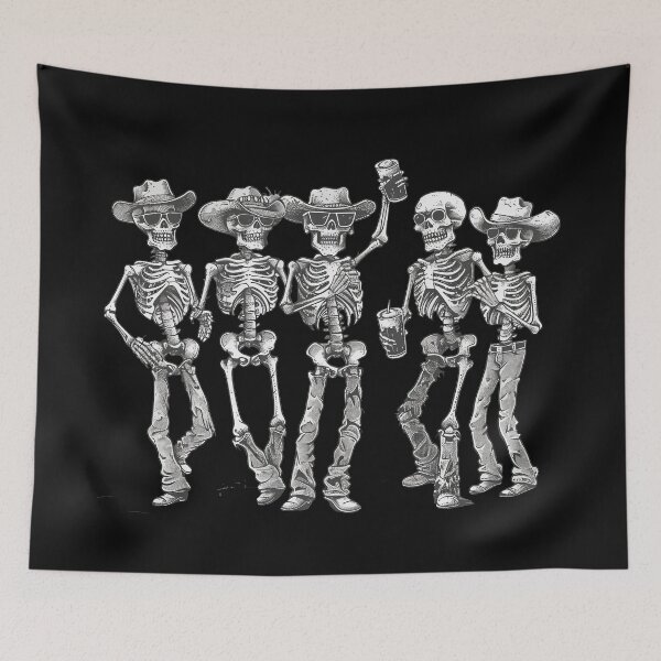 Item preview, Cowboy Skeleton Party Crew with Drinks and Hats designed and sold by Daagath.