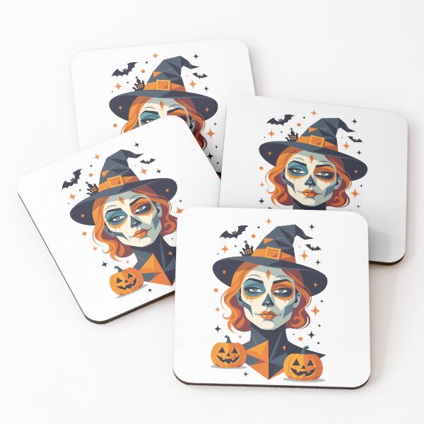 Item preview, Charming Halloween Witch with Skulls designed and sold by victorstudioart.