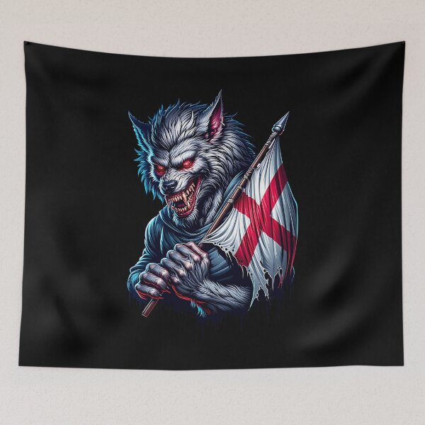 Item preview, Scary Werewolf with England Flag designed and sold by ReneMM.