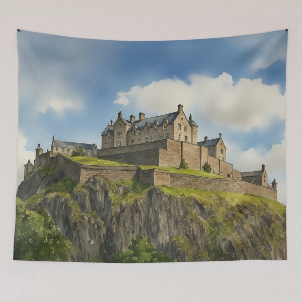 Item preview, Edinburgh Castle Scotland Travel Watercolor Art Print designed and sold by Magnolia Valley Art.