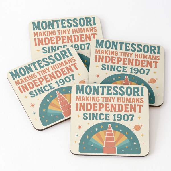 Item preview, Montessori: Making Tiny Humans Independent Since 1907 | Retro Cosmic Design designed and sold by MforMontessori.
