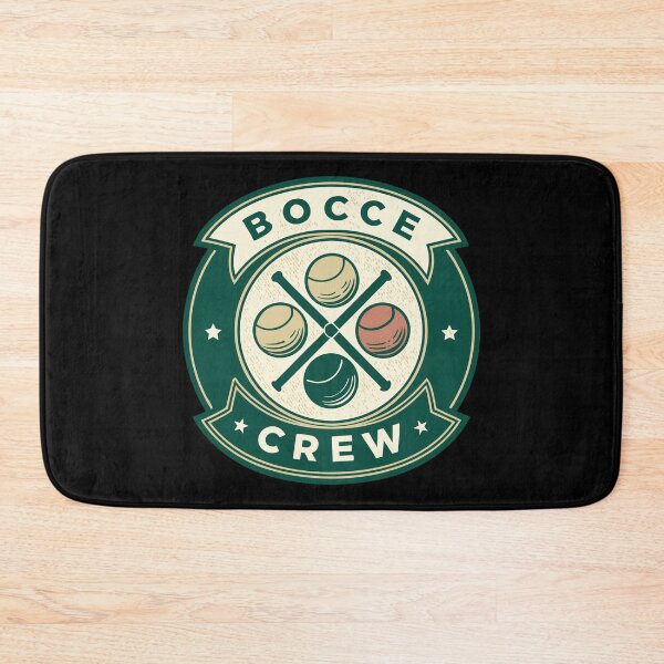 Item preview, Vintage Bocce Ball Logo – “Bocce Crew” Retro Sports Emblem in Two-Tone Badge Design designed and sold by VividOrganica.