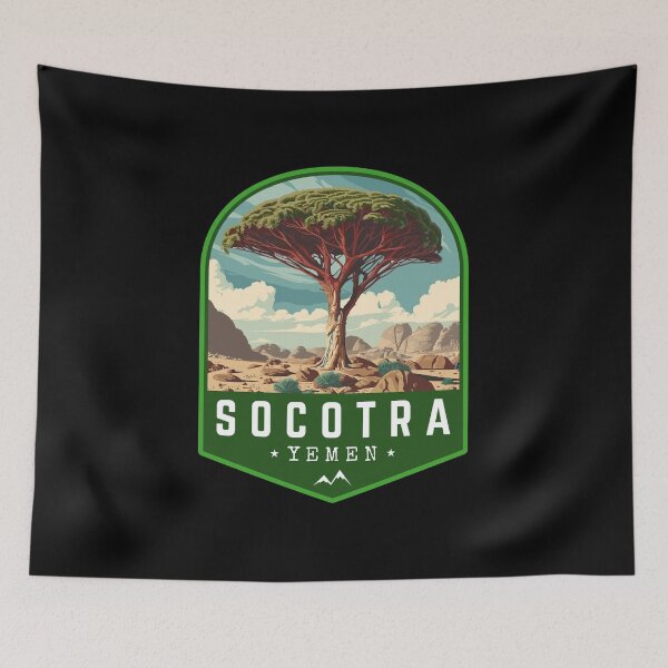 Item preview, Socotra Island in Yemen, Retro Travel Art Emblem designed and sold by MaateoDesign.