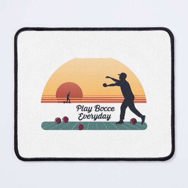 Item preview, Minimalist Bocce Design – “Play Bocce Everyday” Silhouette Player with Sunset Colors designed and sold by VividOrganica.