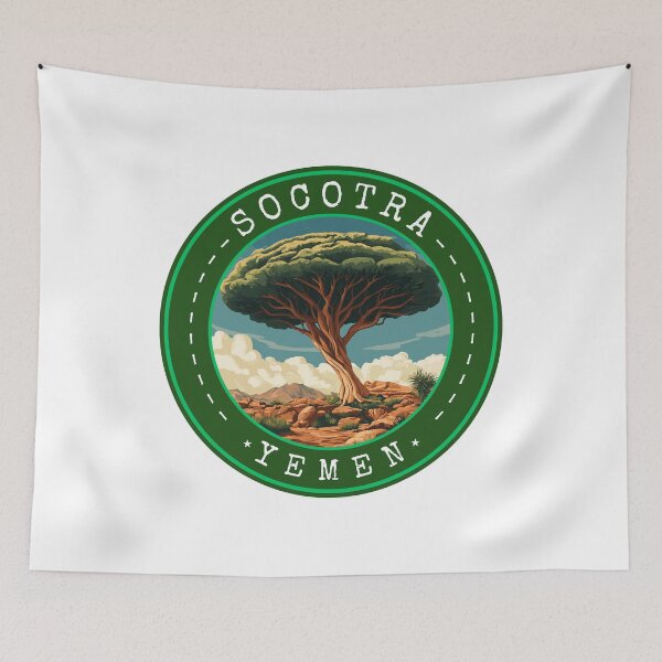 Item preview, Socotra Island in Yemen, Vintage Travel Art Circle Emblem designed and sold by MaateoDesign.