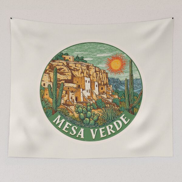 Item preview, Mesa Verde National Park Vintage Travel Sticker - Retro Cliff Dwellings & Desert Sun designed and sold by Blurbean.
