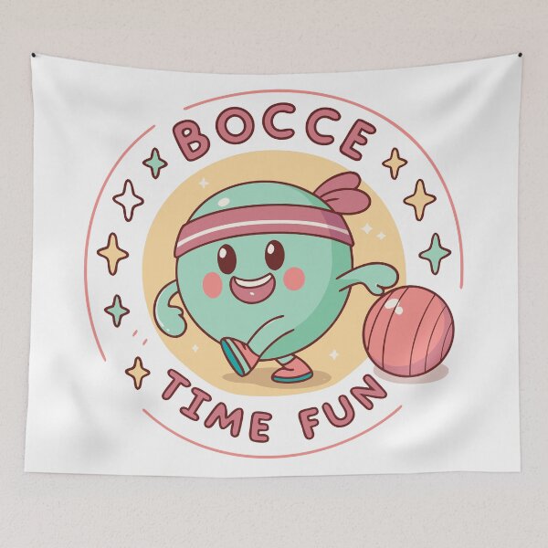 Item preview, Cute Cartoon Bocce Ball – “Bocce Time Fun”  designed and sold by VividOrganica.