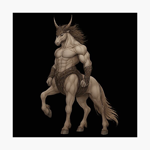 Item preview, Horned Centaur King in Regal Warrior Pose designed and sold by Daagath.