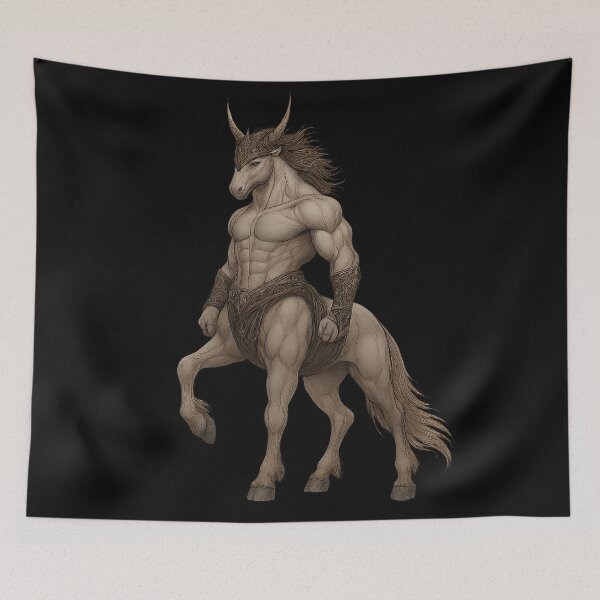 Item preview, Horned Centaur King in Regal Warrior Pose designed and sold by Daagath.