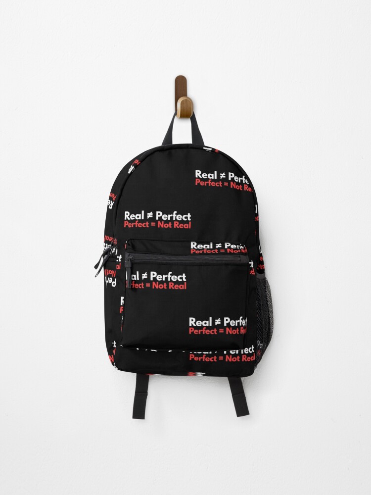 Thumbnail 1 of 3, Backpack, Real ≠ Perfect / Perfect = Not Real Authentic designed and sold by InkMarks.