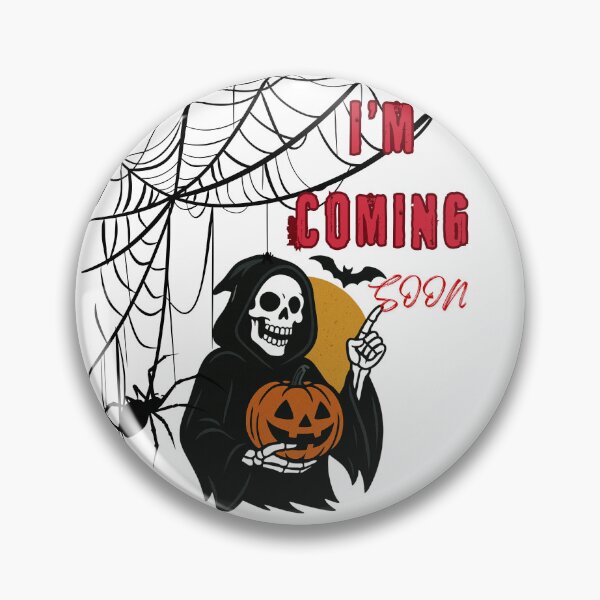 Item preview, Halloween skeleton with pumpkin, moon and bats – I’m Coming Soon Horror Design designed and sold by ParaSiempreS.