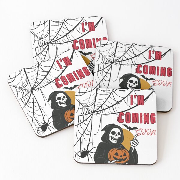 Item preview, Halloween skeleton with pumpkin, moon and bats – I’m Coming Soon Horror Design designed and sold by ParaSiempreS.