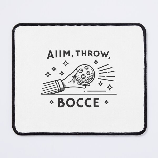 Item preview, Minimalist Bocce Line Art – “Aim, Throw, Bocce” Black & White Vector Design designed and sold by VividOrganica.