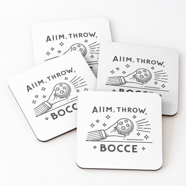Item preview, Minimalist Bocce Line Art – “Aim, Throw, Bocce” Black & White Vector Design designed and sold by VividOrganica.