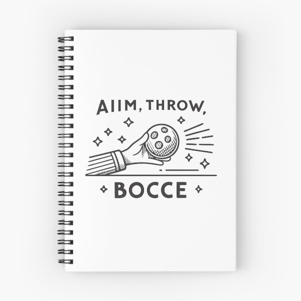 Item preview, Minimalist Bocce Line Art – “Aim, Throw, Bocce” Black & White Vector Design designed and sold by VividOrganica.