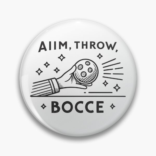 Item preview, Minimalist Bocce Line Art – “Aim, Throw, Bocce” Black & White Vector Design designed and sold by VividOrganica.